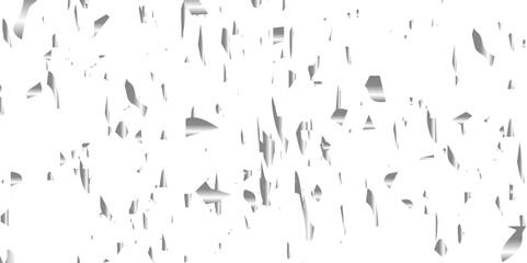 Silver shiny glitter sparkle confetti falling down on transparent background. Vector illustration.