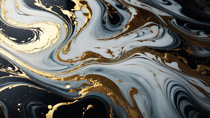 Swirling Marble Effect Dynamic marbled textures with gold accents