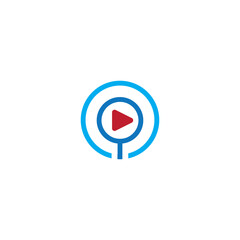 youtube search web logo vector line circle design