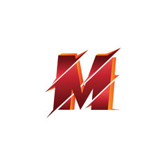 M logo template design coloring illustration vector