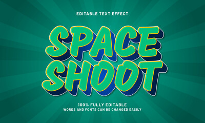 space shoot editable text effects with a play and game theme
