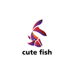 Obraz premium fish logo template color design illustration vector