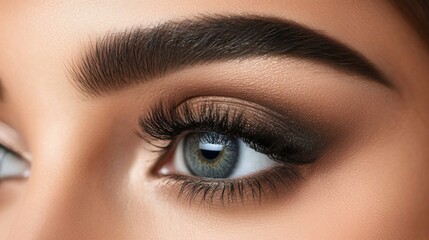 Close-Up View of Beautiful Eye with Makeup