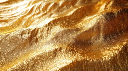 A high-resolution gold texture background, with fine metallic ripples and subtle variations in tone, creating a luxurious, shimmering surface.