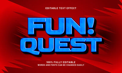 fun quest editable text effects with a game and kids theme