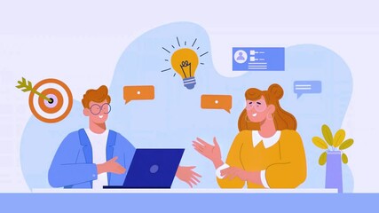 growth mindset business, loop background animation