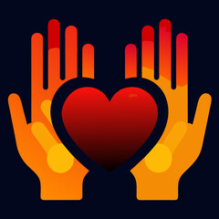 Hands with heart logo