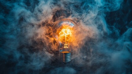 Bright Idea in Smoke with Vintage Light Bulb