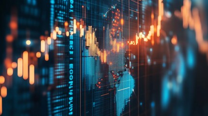 Obraz premium Abstract Financial Data Visualization Background