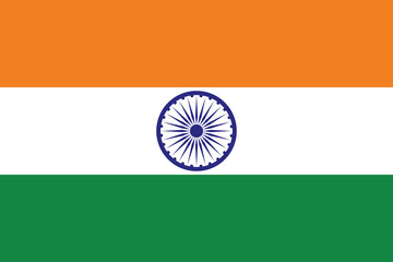 Flag of India rectangle icon. An illustration of the India flag. A rectangular flag. Standard size flag icon.
