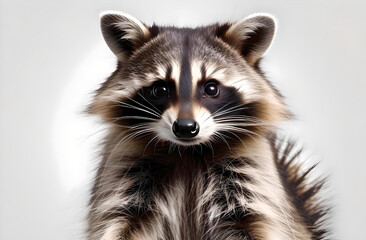 Obraz premium Raccoon on a plain white background