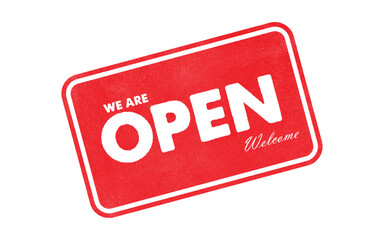 Open sign symbol shop open time service business grunge effect texture vector flat illustration