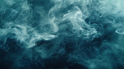 Obraz premium Abstract Smoke Swirls in Teal Tones