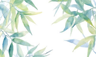 Fototapeta premium bamboo plants in the middle of the picture isolated on the white background, Generative AI