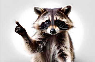 Obraz premium Raccoon points out
