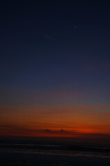 Bright Saturn planet seen after sunset
