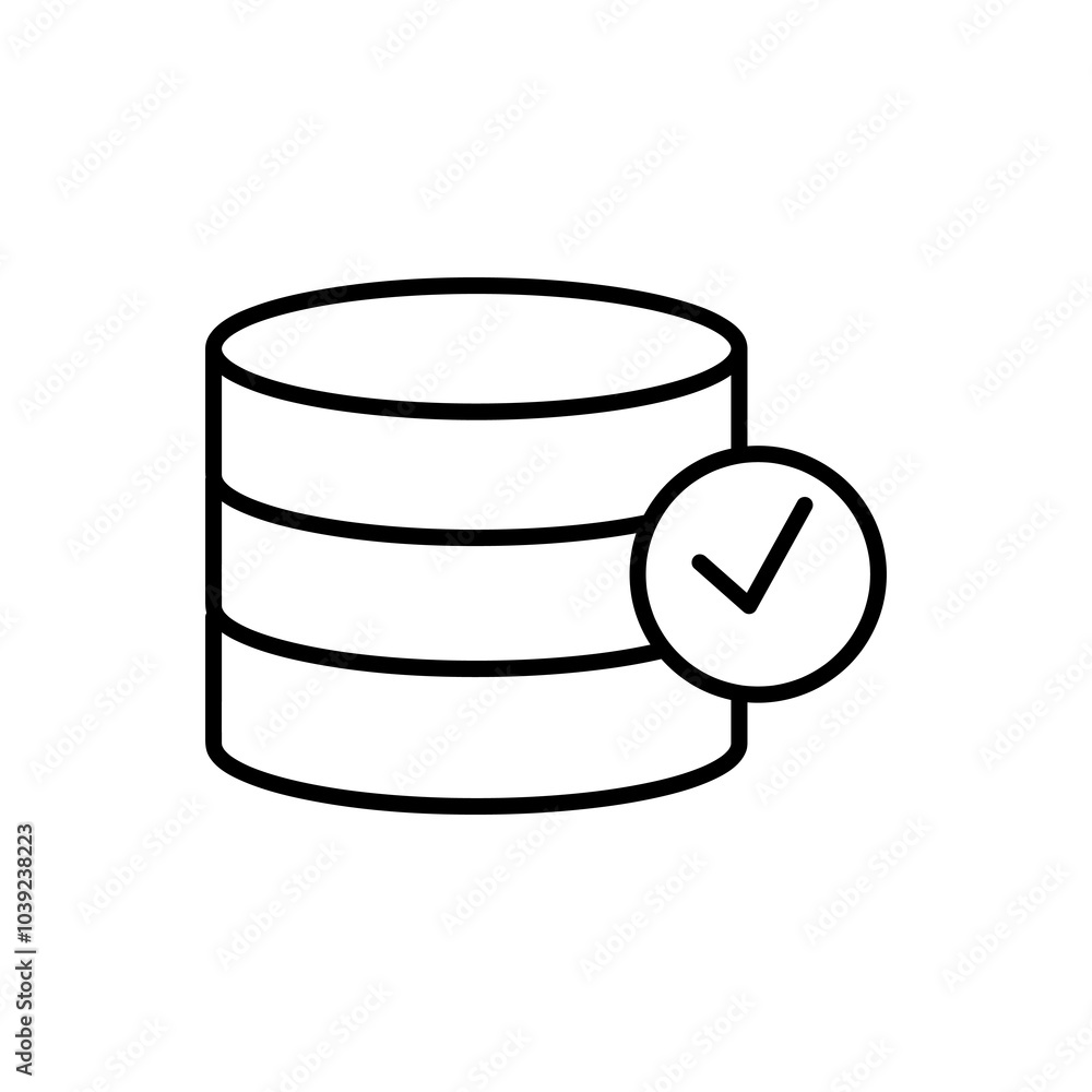 Poster data check line icon. vector flat black linear illustration for web and app..eps