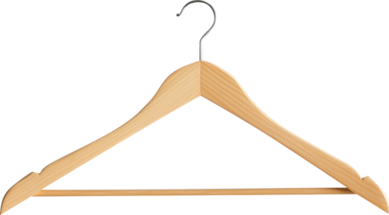 Wooden hanger with a metal hook