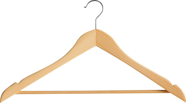 Wooden hanger with a metal hook