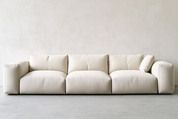 Modern White Sectional Sofa in Minimalist Living Room