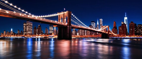 stunning view of a suspension bridge at dusk