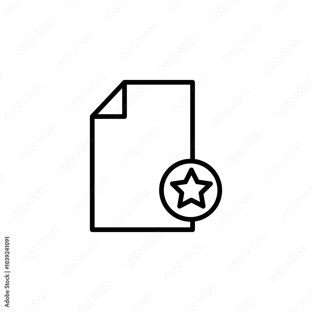 Aufkleber favorite file outline icon. simple flat black linear illustration for web and app..eps