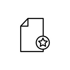 Favorite file outline icon. simple flat black linear illustration for web and app..eps