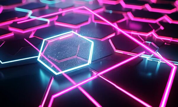 glowing abstract hexagon background. futuristic technology concept. 3d rendering