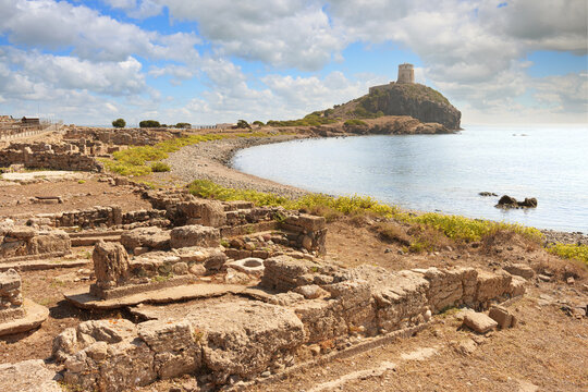 Ancient Phoenician city of Nora. Sardinia, Italy
