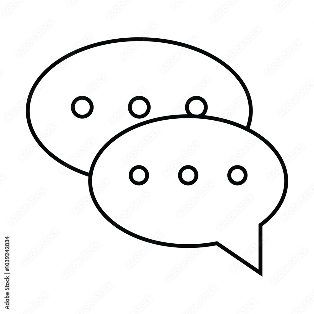 Poster message icon and chat icon, vector sing. social media comment button icon. sms sign. message symbol.