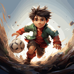 Cartoon Soccer Action