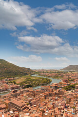 Panoramic view of Bosa from the castle