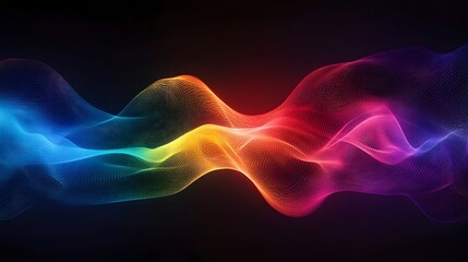 Fototapeta premium Vibrant Colorful Abstract Sound Waves Flowing Dynamically Through Digital Space