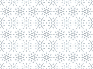 Abstract geometric pattern with lines, snowflakes. A seamless vector background. White and gray texture. Graphic modern pattern