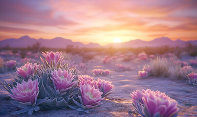 Dreamlike Landscapes and Mystical Gardens with Vibrant Flowers and Glowing Nature