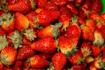 Morangos frescos - vistos de cima - background