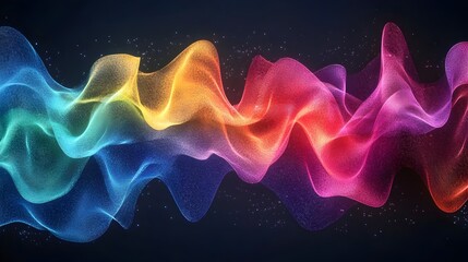 Obraz premium Vibrant Colorful Abstract Sound Wave Patterns and Fluid Shapes in Motion