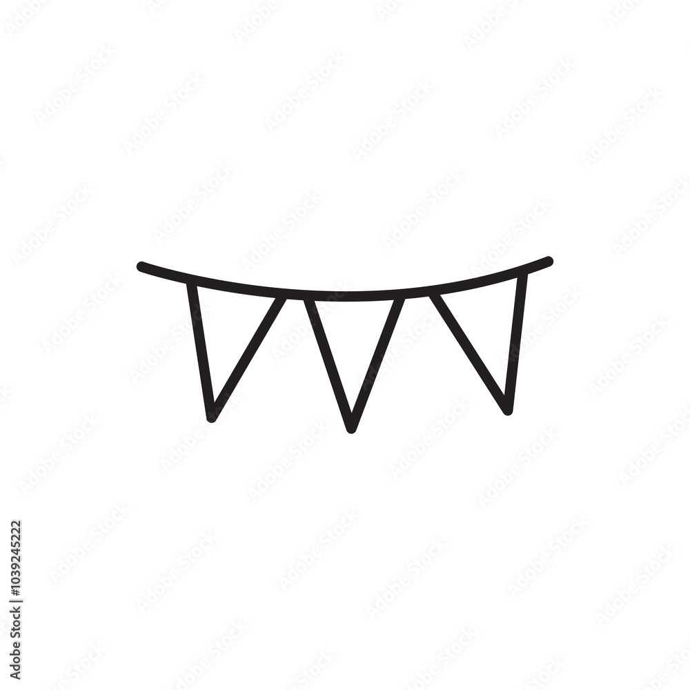 Aufkleber party flag outline icon.vector flat black linear illustration for web and app..eps