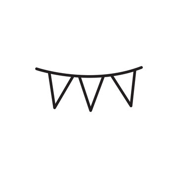recommend clip art: Party flag outline icon.vector flat black linear illustration for web and app..eps