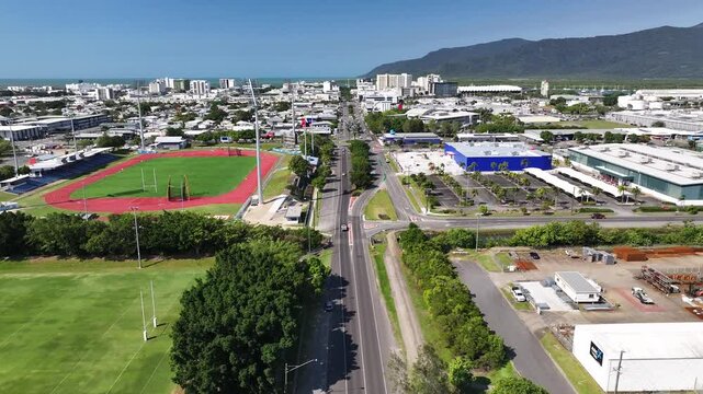 Barlow Park Sporting Complex In Parramatta Park, Queensland, Australia. aerial shot