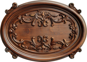 Ornate wooden plaque with carvings