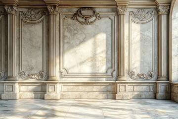 Fototapeta premium Elegant Marble Interior with Sun Rays
