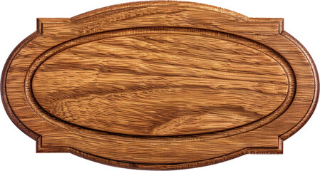 Blank wooden sign with ornate frame