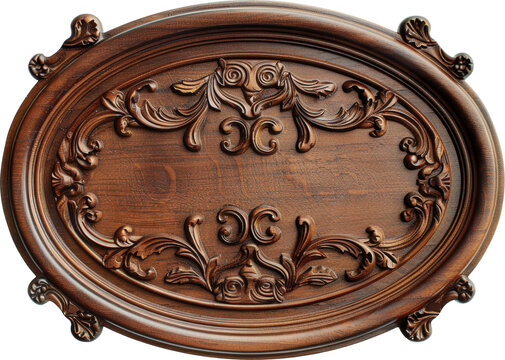 Ornate wooden plaque with carvings
