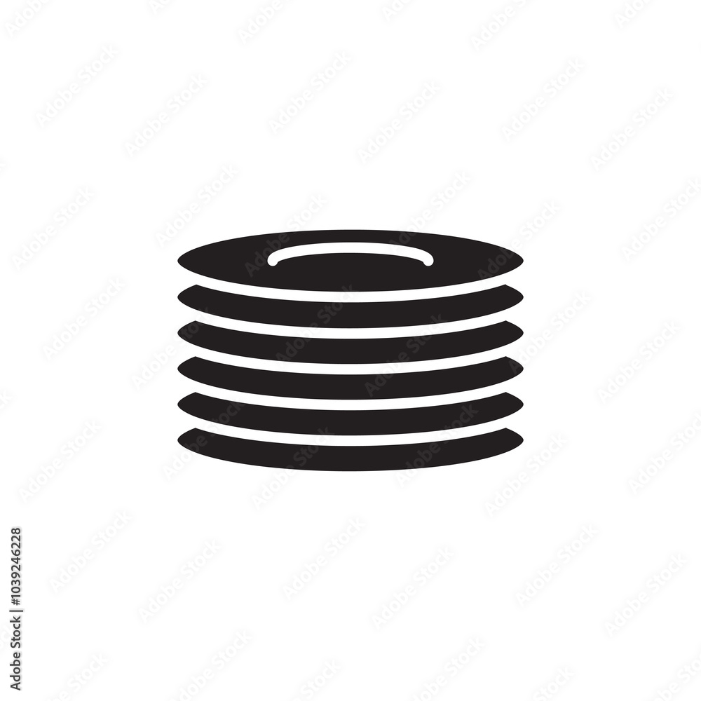 Poster plate vector flat black simple illustration for web and app on white background..eps