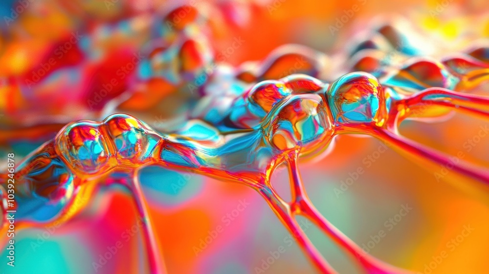 Poster a vibrant neural network synapse is illustrated, highlighting colorful connections and structures ag