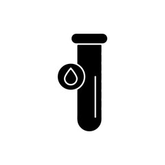 test tube, blood sample icon vector, black flat trendy style illustration for web and app..eps