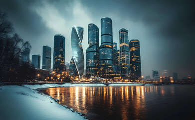 Obraz premium city skyline at night