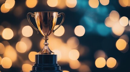 An award trophy on display, Awards scene, Elegant style