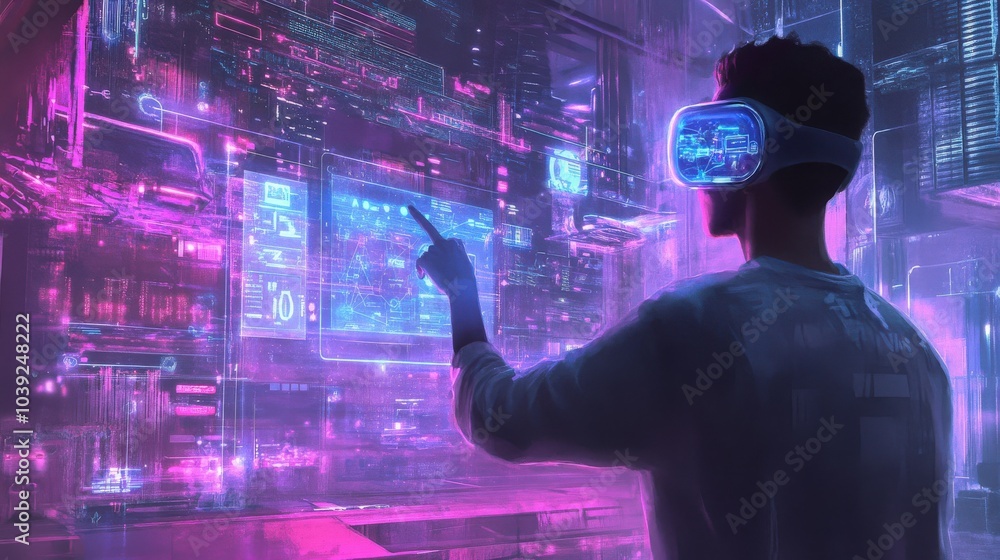 Poster a futuristic scene of internet communication where ultra-fast networks connect users through mind-co